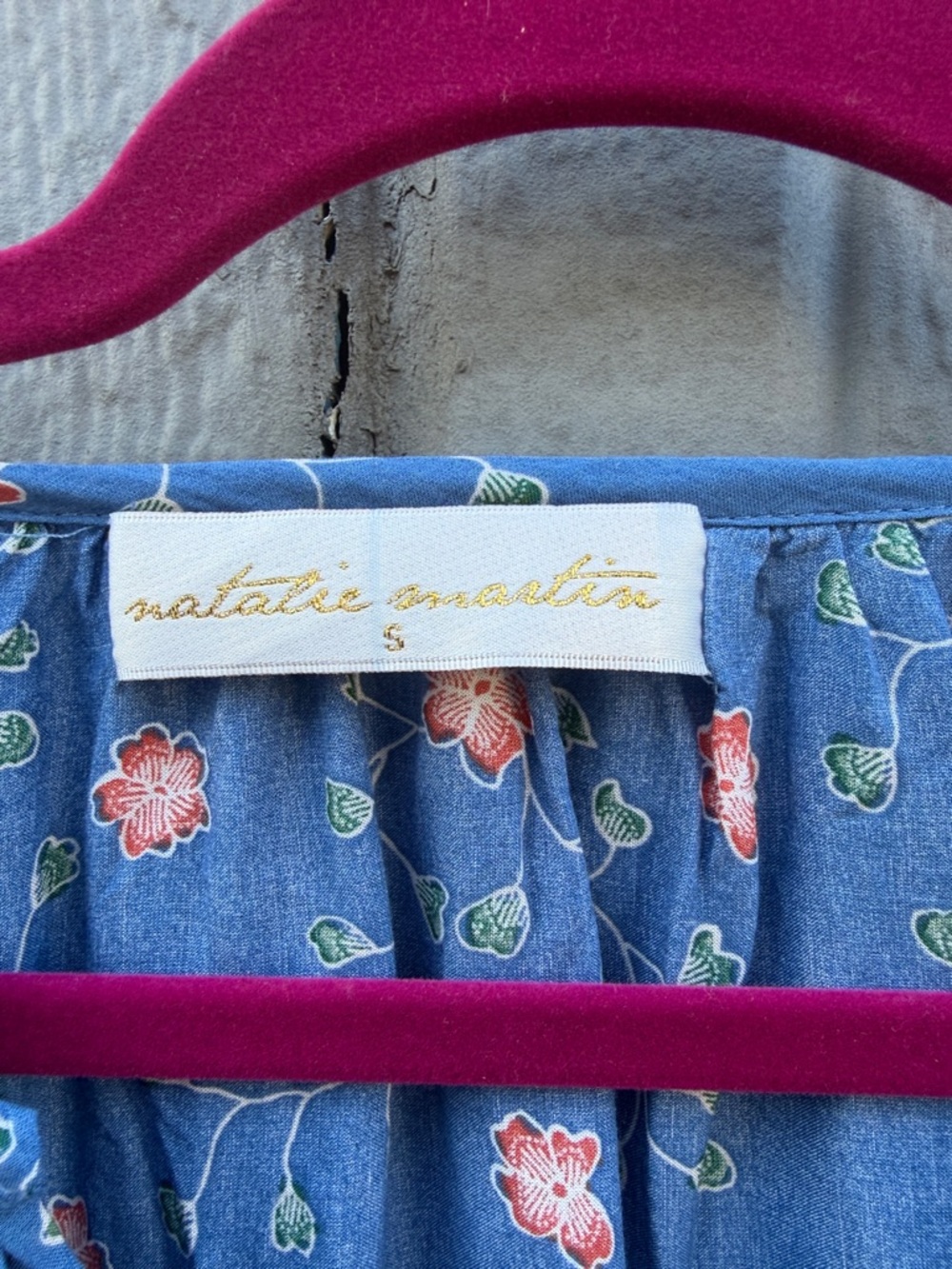 Natalie Martin Blue Floral Button-Front Women's Top Size: S - Picture 2 of 12
